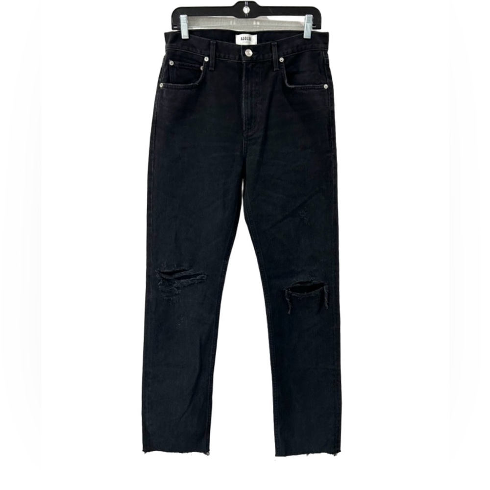 Agolde Black Straight Leg Jeans